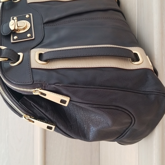 Marc Jacobs Hudson Striping Leather Satchel with Leather Lining in Dark … - Picture 8 of 17